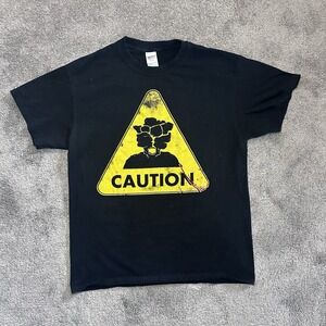 The Last Of Us Clicker Caution T-Shirt Mens Medium Black Arcade Block
